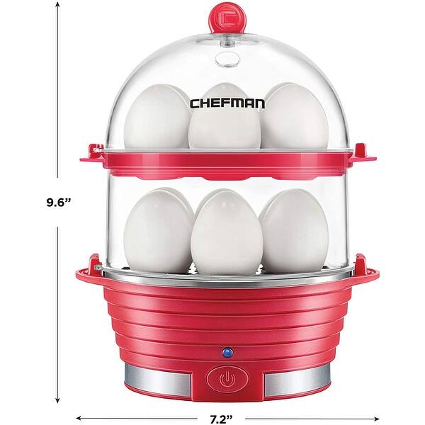 Chefman Electric Double Decker Egg Cooker, Quickly Makes 12 Eggs, BPA